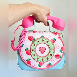 NWT ☎️ WORKING Pink & Blue Retro Phone Handbag